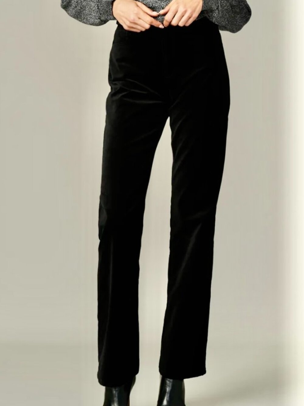 Joe’s Jeans The Margot High Rise Straight Velveteen Pants Black Size 32/14